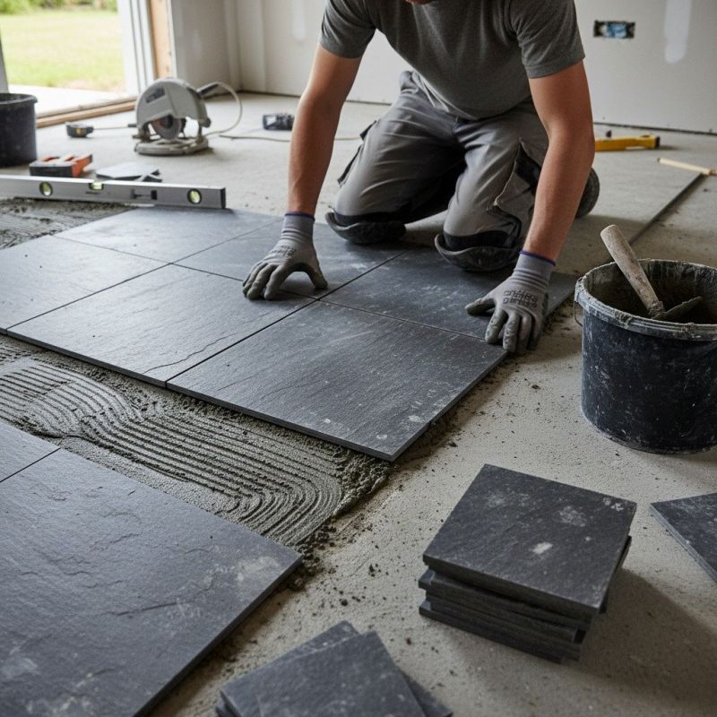 Hearth Tile Installation detail