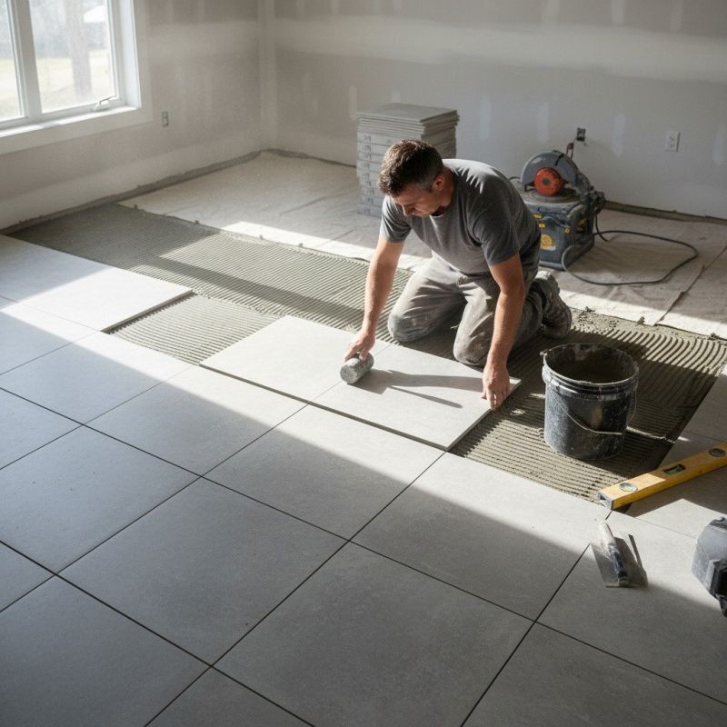 Porch Tile Installation detail