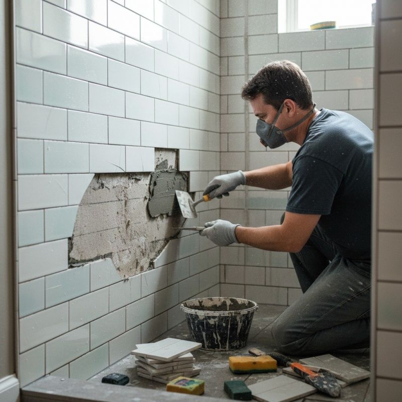 Shower Tile Repair detail
