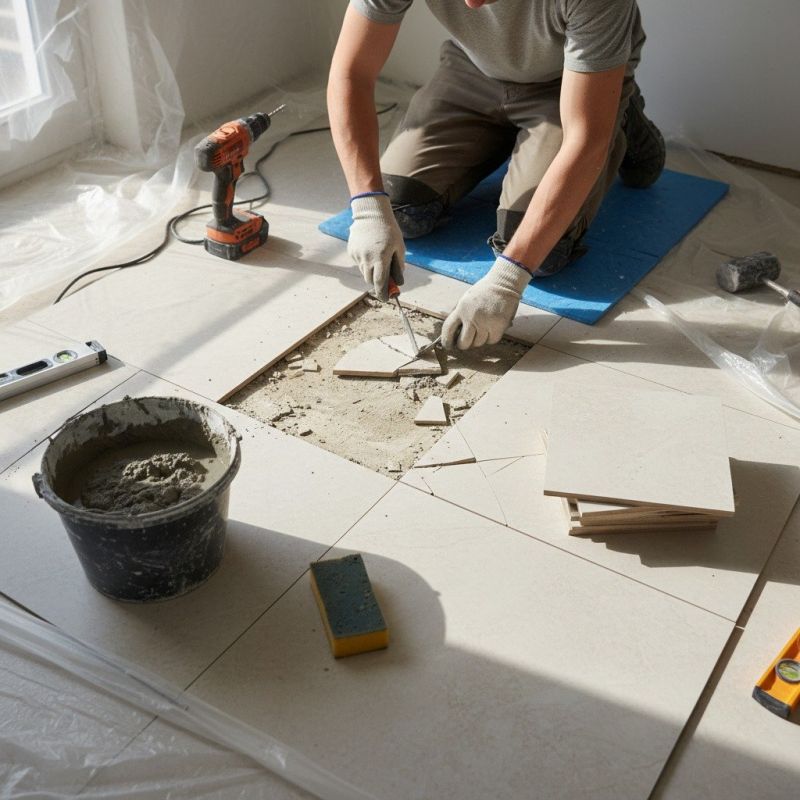 Tile Floor Reglazing detail