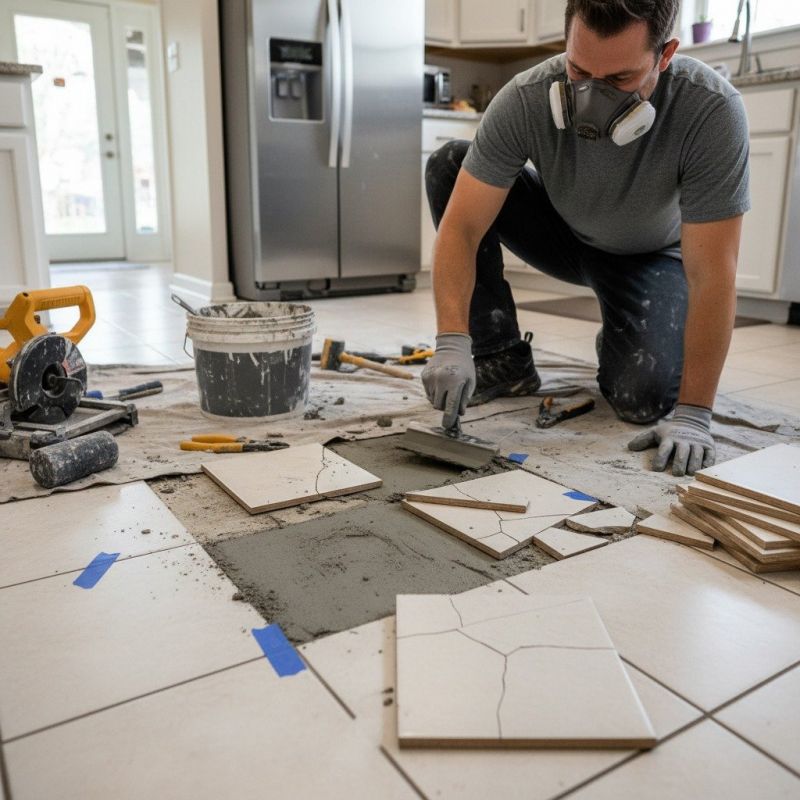 Tile Floor Repair detail